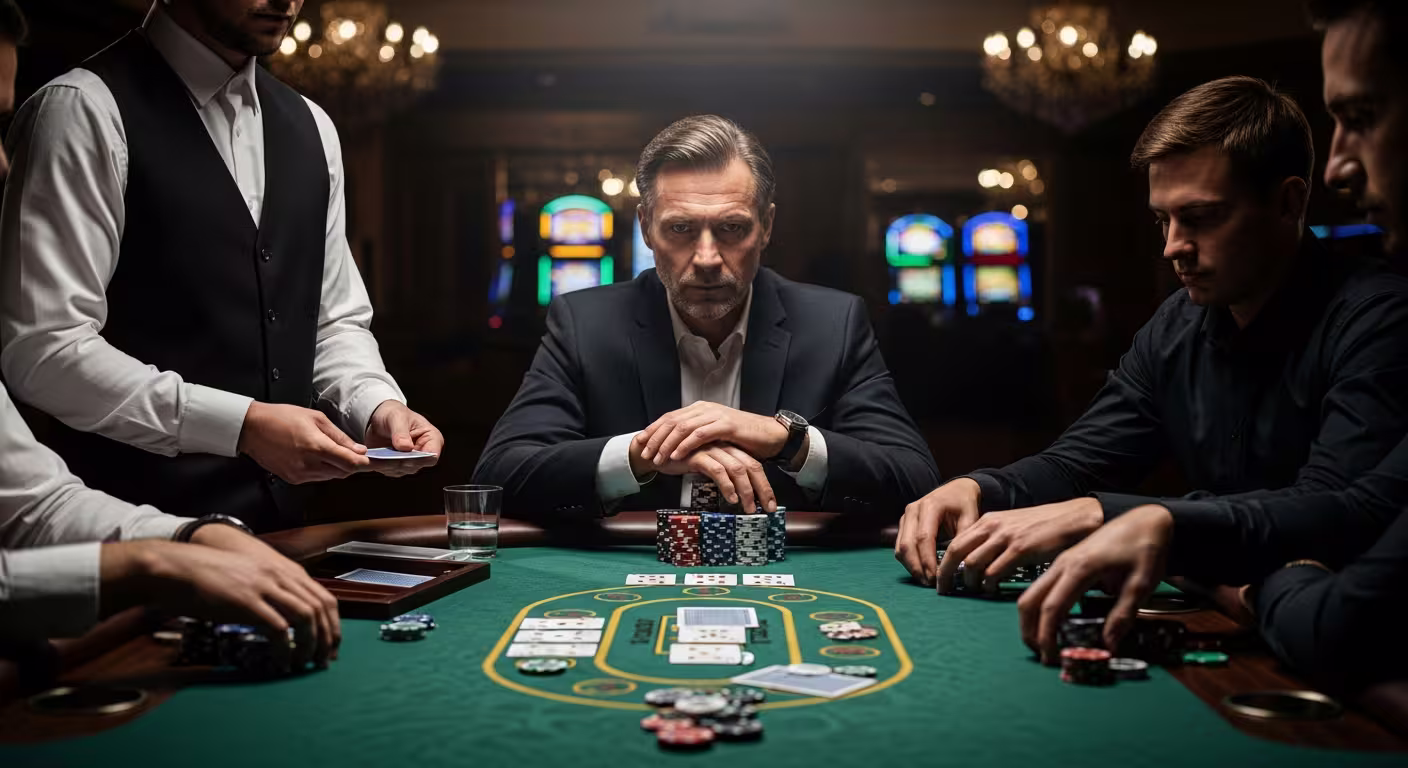 Calm elite player reviewing bankroll notes before an online casino session in 2026